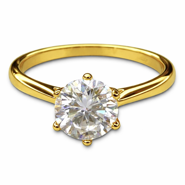 Klasični ili zaručnički prsten sa moissanitom – elegantan simbol ljubavi (Zlato)
