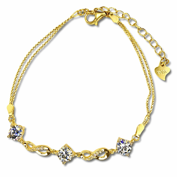 Vječno elegantna narukvica sa Moissanitom za žene i muškarce (Zlato)