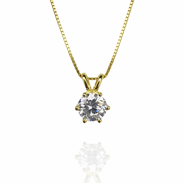 Elegantna ženska ogrlica sa sjajnim Moissanitom (Zlato)